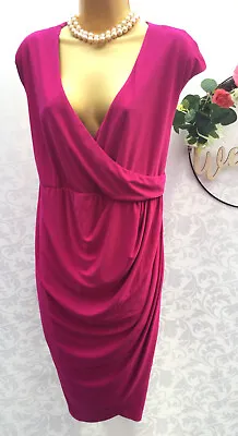 New NEXT MATERNITY Size 12 Wrap MAGENTA OCCASION WEAR Evening Day DRESS • £20.33