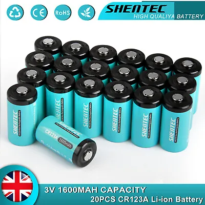 20× CR123A CR123 3V Lithium Battery 1600mAh CR17345 DL123A Cameras Alarm Systems • £226.95