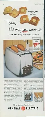 1955 General Electric Automatic Toaster Vintage Print Ad 6 Position Control SP2 • $11.99