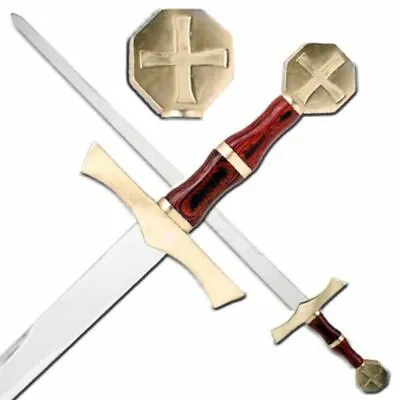 Battle Ready Medieval Crusader Holy Cross Knights Templar Real Long Sword 40  • $79.99