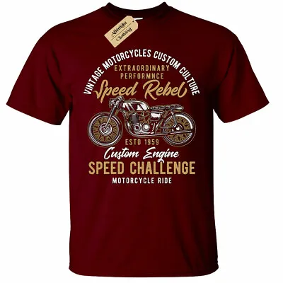 £10.95 • Buy Speed Rebel T-Shirt Mens Biker Top Motorcycle Ride Custom