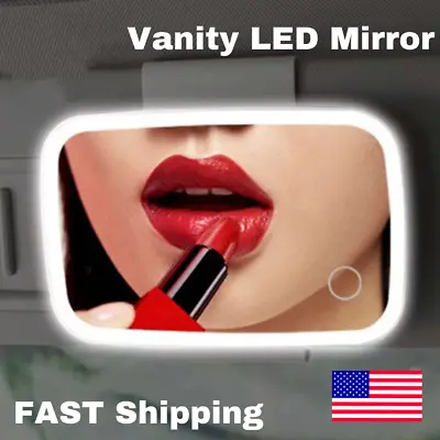 Car Sun Visor Mirror Clip On Vanity Mirror Makeup Sun Shading LED Mirror 21Led • $8.95