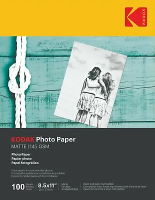 Kodak Photo Paper 8.5 X 11 Matte 100 Count 145 G/m (41184-9891169) • $15.95
