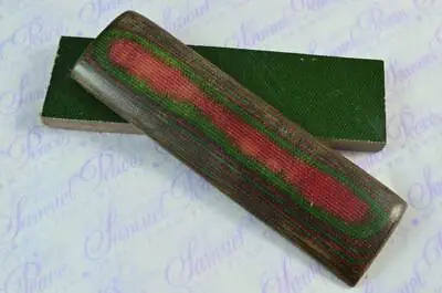 Pair Of Red & Green Canvas Micarta Knife Scales Knife Making Parts Micarta Blank • $12.43