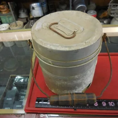 Vintage Aluminum Coal Miners Lunch Bucket Pail --Good For Parts--Has Hole • $50