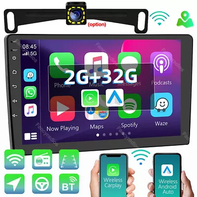 10.1  32GB Double 2 Din Carplay Android 12 Touch Screen Car Stereo Radio GPS BT • $78.99