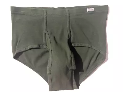 New HANES Men Comfort Soft Waistband Mid Rise Brief Underwear Olive Cotton Sz XL • $8