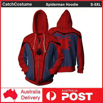 Spider Man Far From Home Peter Parker Spiderman Hoodie Sweatshirts Zipper Jacket • £23.79