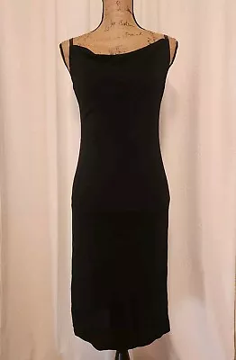 Mary McFadden Women's M Black Sleeveless Cowl Neck Sheath Bodycon Dress NEW • $13.99