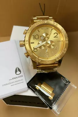 Brand NEW Nixon Watch 51-30 ALL Gold A083502 Chrono Men's A083-502 • $146