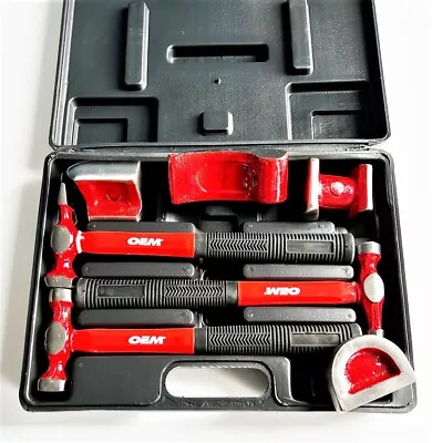 OEM TOOLS 7 Pc Auto Body Fender Dent Repair Hammer Dolly Set Fiberglass Handle • $59.99