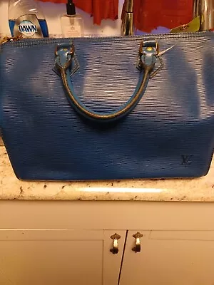 Louis Vuitton EPI 30 Boston Bag Leather Blue  • $425