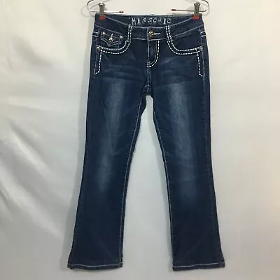 Miss Chic Womens Blue Casual Regular Fit Flat Front Straight Denim Jeans Size 3 • $9.99