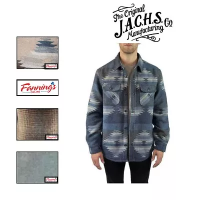Jachs Men’s Patterned Wool Blend Shirt Jacket Fully Lined - E54 • $37.95