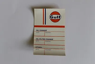 1971 Gulf Oil Change Vintage Original Door Jamb Reminder Sticker Decal Rare Mint • $3.50