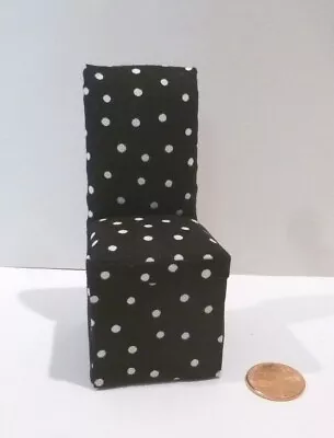 Bespaq Dollhouse Miniature Parsons Chair  1050 Bwp Polka Dot Fabric • $24