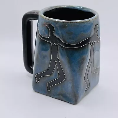 Studio Pottery Mug Design By Mara Women Of Dance Unique Square Rounded Shape • $20.27