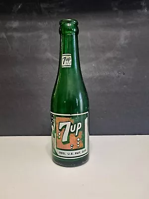 Vintage 7up Bottle 7 Oz 8  W/ Swimsuit/bubble Girl 1940s Bowling Green Ky • $7.50