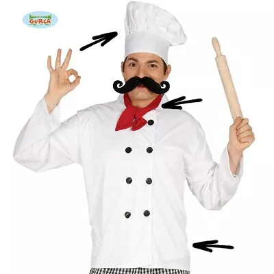 Adult Chef Fancy Dress Costume Set Mens Cook Outfit Kit Fg • £20.99