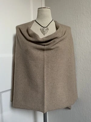 £64.99 • Buy 100% Pure Cashmere Lightweight Mushroom Knitted Poncho RRP £249 Soft Versatile
