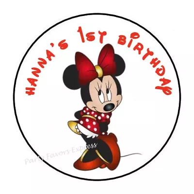 Minnie Mouse Personalized Custom Name Age Seals Labels Stickers Party Favors • $3.59