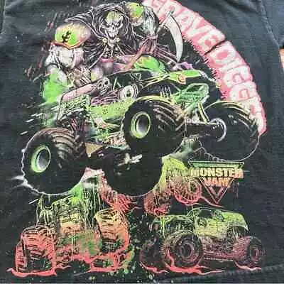 Grave Digger Monster Jam Graphic T-Shirt Black Tee Heavy Cotton NH8590 • $16.14