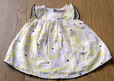 Country Road Baby Girls Yellow & Grey Floral Summer Dress Sz 0 - 3 Months (000) • $20