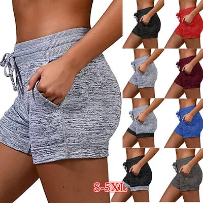 Womens Summer Shorts Ladies Elastic Waist Casual Sports Solid Short Hot Pants • £6.99