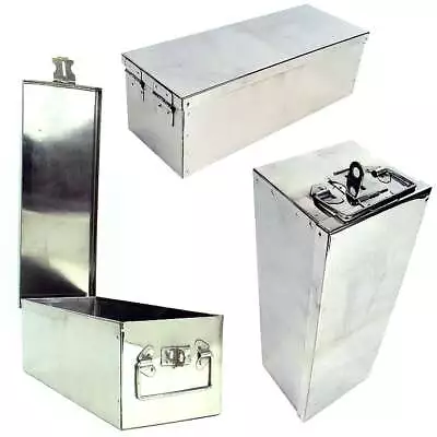 Metal Lock Box With Folding Handle And Stackable Design- Durable Portable • $22.38