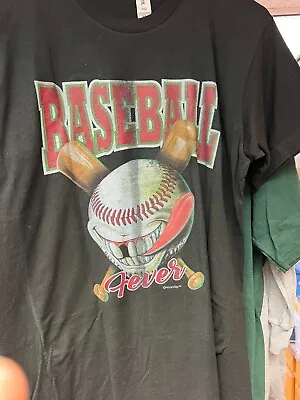 M Medium Tultex T-shirt Black Baseball Fever 7/11 • $6.99