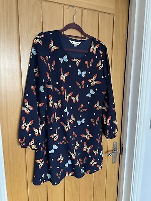 Yumi Dress Size 14 Navy Butterflies • £7.97