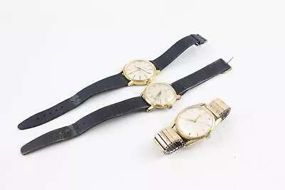 Men's Vintage Gold Tone WRISTWATCHES Hand-wind/Automatic WORKING Inc. Rotary X3 • $1.52