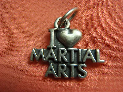 Vintage Sterling Silver I Love (Heart) Martial Arts Charm Signed S.J.C. Lot 144 • $17.88