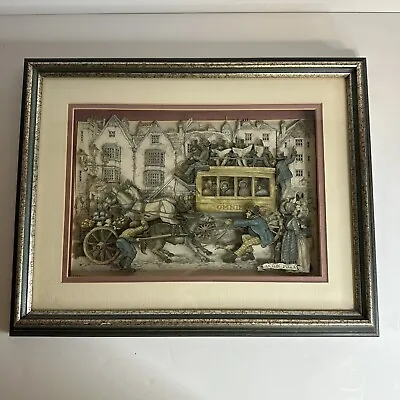 Anton Pieck 3D Omnibus Stagecoach Vintage Framed Shadow Box Scene Up To 8 Layers • $36