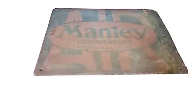 Vintage Two-sided Manley Compressors Metal Advertising Sign • $68.81