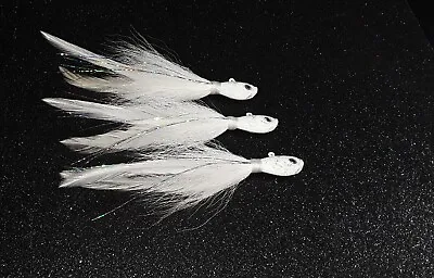 3 Preacher Jigs - 4  Bucktail Hair Jigs 1/4 Oz For Bass Northern Stripers  • $12.49