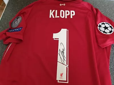 £235 • Buy Jurgen Klopp Signed Liverpool 2018/19 EC Final Shirt BNWT **PROOF**