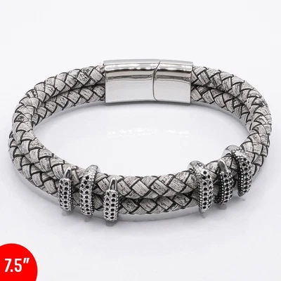 $29.64 • Buy Dragon Claw Leather Bracelet With Adjustable Stainless Steel Claws - Size 7.5 