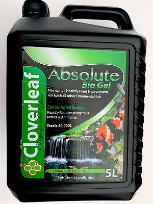 £47.75 • Buy Cloverleaf Absolute Bio Gel 5L Filter Start Reduces Ammonia & Nitrite Koi Ponds