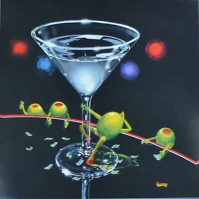 Michael Godard Dirty Martini Lithograph Poster 06 Olives In Control Of The Glass • £152.45