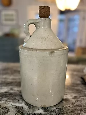 Vtg Early 1900 Half Gallon Stoneware Salt Glazed Whiskey Moonshine Jug Crock GUC • $37