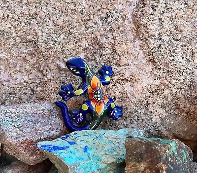 Handcrafted MINI Talavera Gecko Lizard Hand Painted Mexican Folk Art • $18.75
