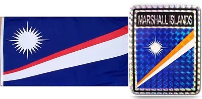  Wholesale Combo Set Marshall Islands Country 3x5 3’x5’ Flag And 3 X4  Decal • $11.88