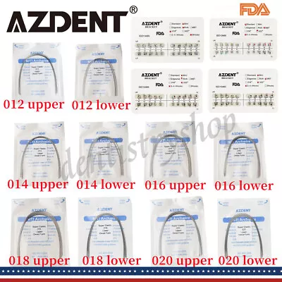 AZDENT Dental Orthodontics Brackets Braces /Supper Elastic Niti Round Arch Wires • $397.43