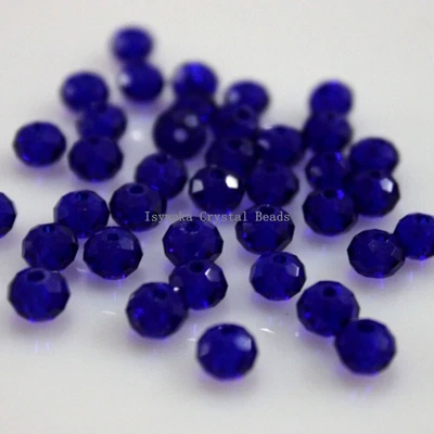 $1.59 • Buy Deep Blue Color 2mm 4mm 6mm 8mm Rondelle Austria Faceted Crystal Glass Beads