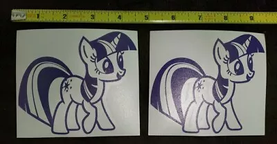 🦄 4  (2pc) My Little Pony™️ Purple Vinyl DIE-CUT Decals Stickers Disney Vintage • $1.75