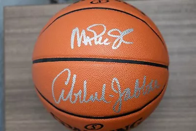 Magic Johnson & Kareem Abdul-Jabbar Signed Spalding Basketball • $1.25