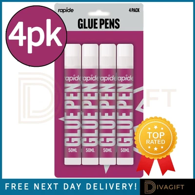 £5.95 • Buy 4pk Clear Glue Pens Rapide Non Toxic Strong Adhesive For Fabric Arts Crafts 50ml