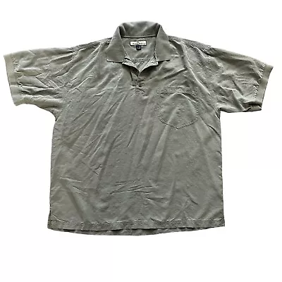 Tommy Bahama Men's 100% Silk Sage Green Polo Short Sleeve Shirt Large • $19.99