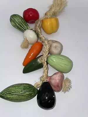 Mexican Rope Ristra Ceramic Vegetables Wall Hanging 12” • $27